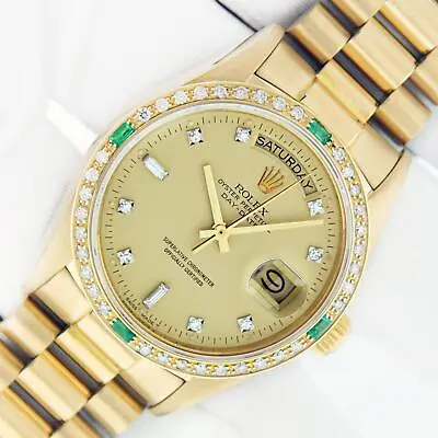 Rolex 18k Yellow Gold Mens President Day-Date Watch 36 Champagne Diamond Dial • $17800