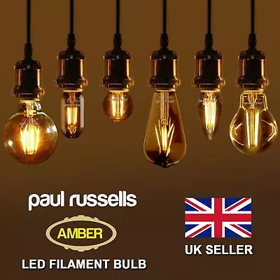 E14 E27 B22 LED Retro Vintage Edison Extra Warm Amber Filament Light Bulbs 240V • £32.99