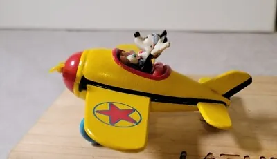 Vintage 1981 Disney DecoPac Die Cast Mickey Mouse In Yellow Airplane Toy • $16