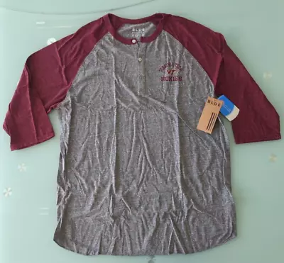 NCAA Virginia Tech Hokies Men's Tri Blend Henley Sz XL Maroon Gray • $14