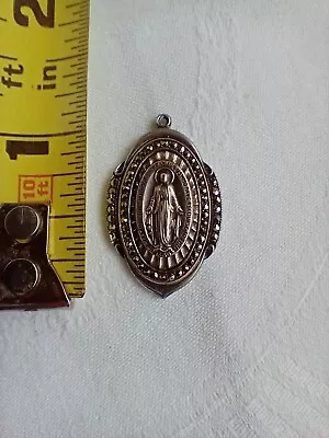 Sterling Marcasite Medal Virgin Mary • $12.99