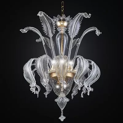 Chandelier Murano Original A 8 Lights Bga 2725/6+2 Crystal Clear • $1623.30