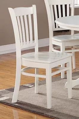 Set Of 4 Groton Dinette Kitchen Dining Chairs With Wood Seat In Linen Off-white • $334