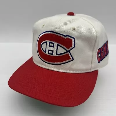 Vintage 90s Sports Specialties Montreal Canadiens Side Wave NHL Snapback EUC • $124.95