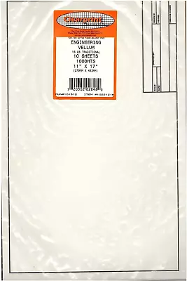 Clearprint Vellum Sheets With Engineer Title Block 11x17 Inches 16 Lb 60 GSM • $26.84