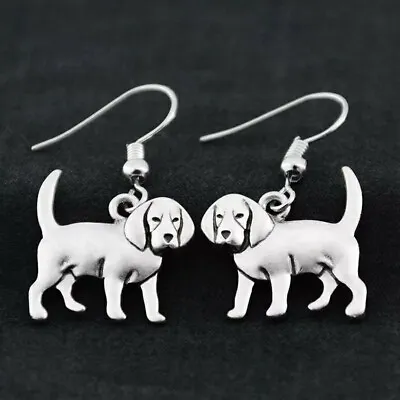 £2.99 • Buy Stunning Silver Tone Beagle Dog Earrings.With Organza Bag .....