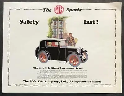 MG 8/33 MIDGET SPORTSMANS COUPE Car Sales Brochure 1932 • $248.90