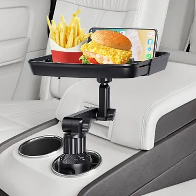 $39.37 • Buy Car Cup Holder Tray Universal 360° Swivel ABS Adjustable Base Dinner Tray