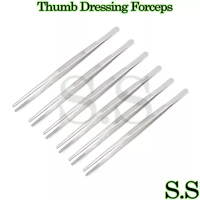 6 High Grade Thumb Dressing Forceps Serrated 8'' Tweezers Surgical Instruments  • $8.89