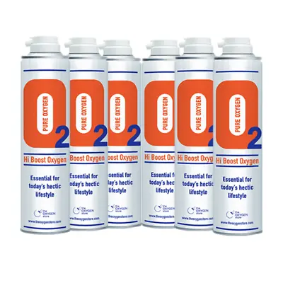 £73.99 • Buy 6 X 10L Pure Replacement Canned Portable Oxygen In A Can Canister 