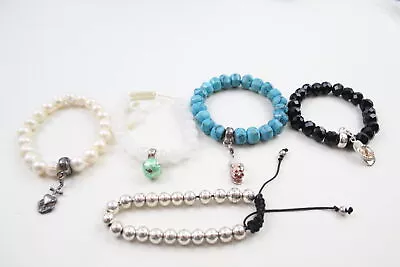 Thomas Sabo Bracelets Sterling Silver Gemstone Charms Cultured Pearl X 5 (25g) • $30.66