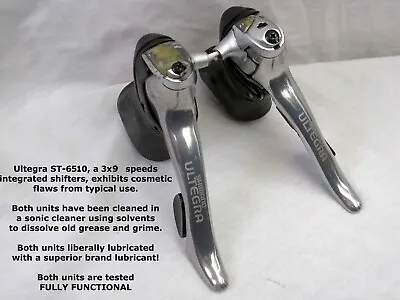 Shimano Ultegra ST-6510 STi 3x9 Integrated Shifters Tested WORK PERFECT ! • $88.99