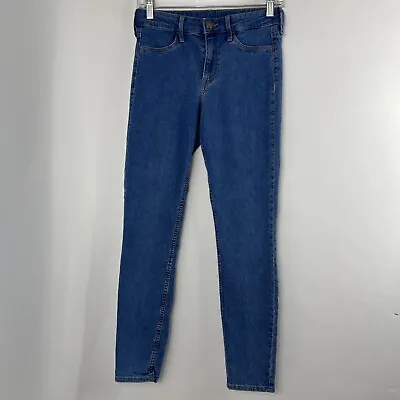 H&M &Denim Jeans Size 27 Skinny Ankle Regular Waist Blue Jeggings Denim Stretch • $18.99