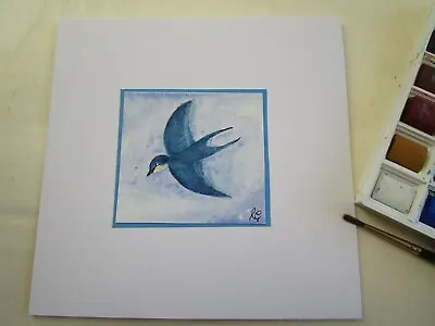  Original Hand Painted Greeting Card  Birthday Get Well Anniversary Swallow  • £2.99