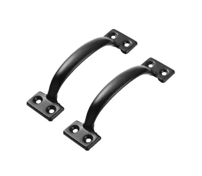 2 X BLACK SMALL Front Fix 70mm Door Pull D Handles Cupboard Drawer Light • £3.53