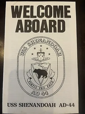 Vintage USS Shenandoah AD-44 Destroyer Tender Welcome Aboard Booklet • $19.99