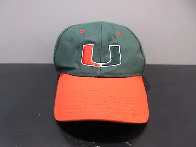 Miami Hurricanes Hat Cap Fitted Mens 7 1/2 Green Orange Football Nike 90s • $19.90