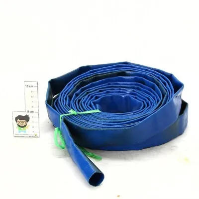 Heavy Duty PVC Hose Blue Lay Flat Discharge 10m X 25mm • £15.30