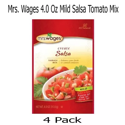 Mrs. Wages Create Your Own Salsa Tomato Mix In 4 Oz. Packets (Mild Mix 4 Pack) • £23.09