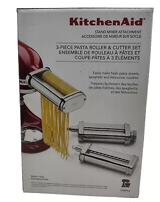 KitchenAid Stand Mixer Attachment 3-Piece Pasta Roller Cutter Set KSMPRA Italy • $119.99