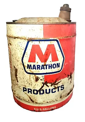 Vintage Marathon 5 Gallon Oil Can • $40