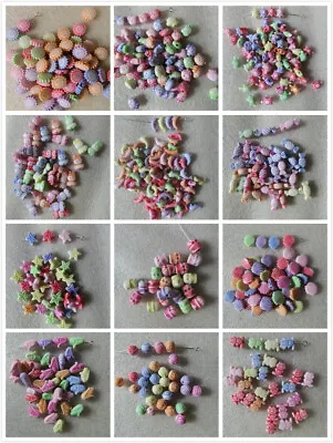 50 - 300 Multi-Coloured Acrylic Charms/Beads 18 Designs Jewellery & Craft Making • £3.99