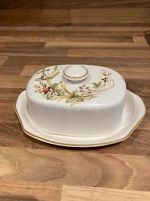 M&S St Michael Harvest Pattern Ceramic Butter Dish With Cover Lid • £4.99