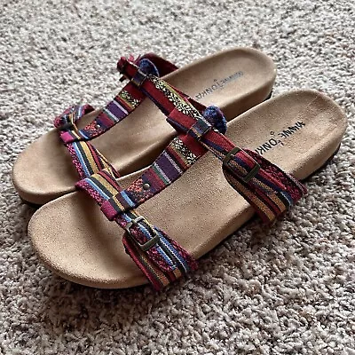 Minnetonka Raz Slide Sandals Adjustable Straps Sz 9 Very Good Condition • $18.99