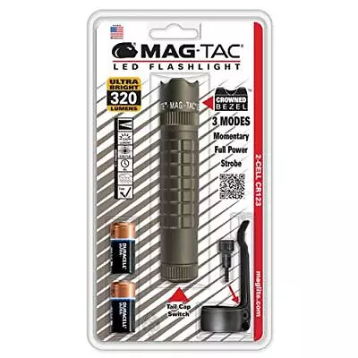 Mag-Tac LED 2-Cell CR123 Flashlight - Crowned-Bezel Foliage Green - SG2LRB6 • $49.10