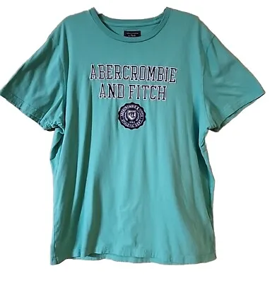 Abercrombie Fitch Crew Neck T-Shirt Men's Mint Green Logo A&F Tee XXL • $14