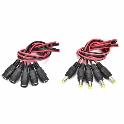 5pair 12V 5.5x2.1mm Male + Female DC Power Socket Jack Connector Cable Plug Wire • $6.19