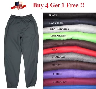 New Mens Fleece 3 Pocket Sweatpants Gym Sports Workout Sweat Pants S-5xl • $15.90