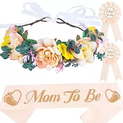 Baby Shower Decoration For Mom To Be And Dad To Be Rose Gold Flowers Tiara + ... • $29.03