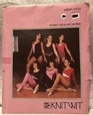 1980s KNITWIT Leotard Tights Panties Leg Warmers Sewing Pattern 5500 Uncut 6-22 • $12.95