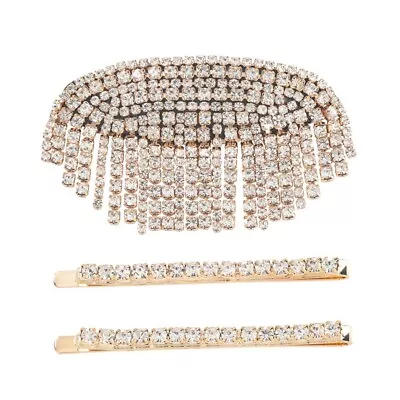 New Alloy  Faux Diamond Rhinestone  Vintage Style Tassel Hair  Clip Wedding  • £4.99
