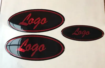 Ford Focus MK1 ST170 Gel Badge Overlay Full Set Black / Red Chrome • $24.90