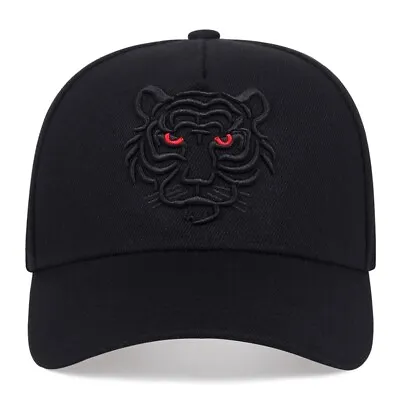 Black  Tiger Baseball Cap Tiger Embroidery Snapback Casual Fashion Hat Animal • $9.45