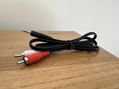 3.5mm Jack To 2 X RCA Twin Phono Audio Cable Aux Stereo Mini Jack Y Lead 1m • £4.99