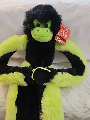 Fiesta Plush Hanging Spider Monkey Black Green Stuffed Animal Sticky Paws W/ Tag • $16