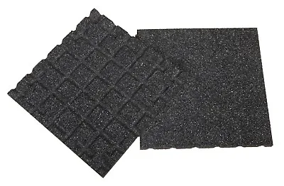 Aslon Rubber Tiles - Black - 400mm - Interlocking - Play Areas - Terraces • £5.99