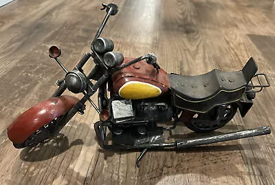 14   Welded Motorcycle Sculpture Scrap Metal Desk Art Mancave Decor Figurine • $24