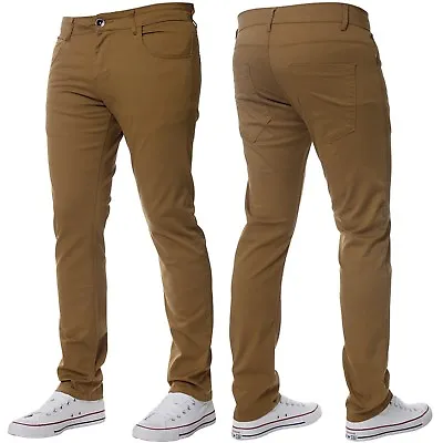 Kruze Jeans Designer Mens Stretch Slim Fit Chinos Trousers All Waist Sizes Holt • £16.99