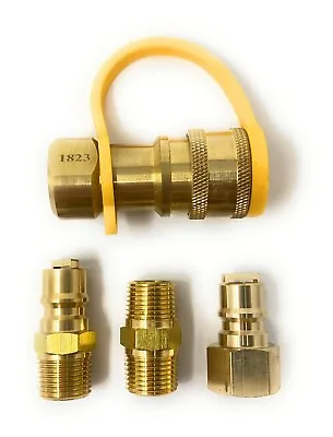 3/8  Natural Gas Quick Connect Fitting LP Gas Propane Hose Kit • $14.99