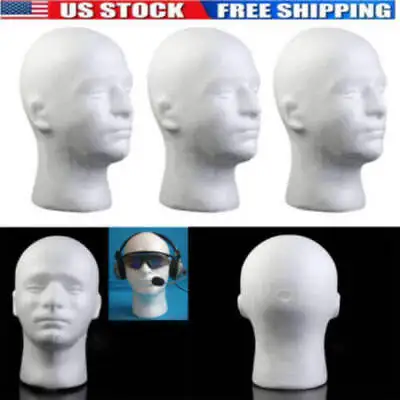 Male Mannequin Styrofoam-Foam Manikin Head Model Hat Glasses Wig Display Stand • $48.29