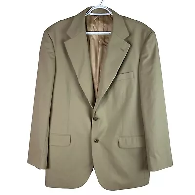 Brooks Brothers 346 Blazer Jacket Mens 42R Tan 2 Button Cotton Polyester Blend • $39