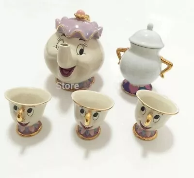 Teapot Mugs Mrs Pots Chip Tea Pot Cup Beauty One Set 3 Cups1 Pot 1 Sugar Pot • $120.22