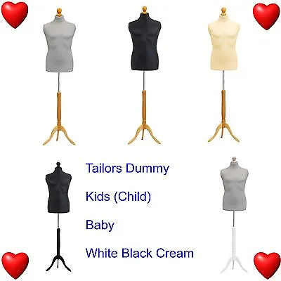 Tailors Dummy Kids Child Baby Dressmakers Bust Retail Display Fashion Mannequin❤ • £42.99