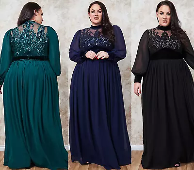 £79.99 • Buy Goddiva Sequin Bodice Velvet Trim Long Sleeve Maxi Evening Dress Party Ball Prom