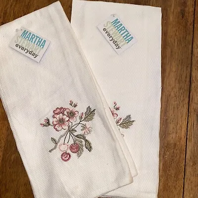 Martha Stewart Vintage 1998 Embroidered CHERRY Kitchen Towels Set Of 2 NWT • $24.99