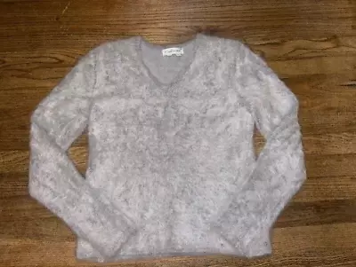 Belldini Women's Gray Sweater Sz L Angora Rabbit Spandex Acrylic & Nylon  (26) • £48.65